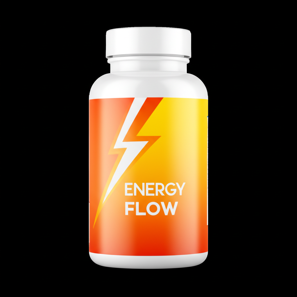 EnergyFlow supplement bottle - Front View